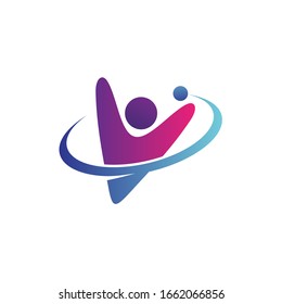 Human shape in science logo design