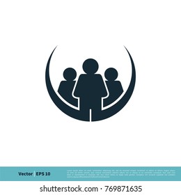 Human Shape Teamwork Icon Vector Logo Template Illustration Design. Vector EPS 10.