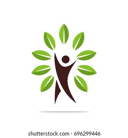 Human Shape Tree Logo Template Illustration Design. Vector EPS 10.