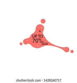 Human shaped fluid. Sale fluid shape banner design. 70 off. Special offer background. Vector discount banner