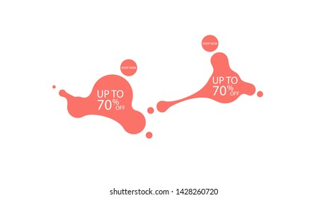 Human shaped fluid. Sale fluid shape banner design. 70 off. Special offer background. Vector discount banner