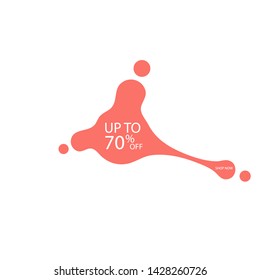 Human shaped fluid. Sale fluid shape banner design. 70 off. Special offer background. Vector discount banner