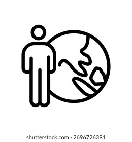 design de vetor de ícone de contorno humano e escudo bom para web ou aplicativo móvel
