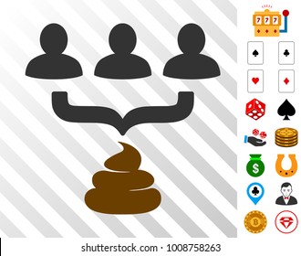 Human Shit Aggregator Funnel icon with bonus gambling images. Vector illustration style is flat iconic symbols. Designed for gambling apps.
