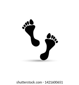 Human shoe footprint icon.. Flat style. Black silhouettes
