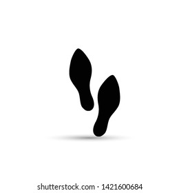 Human shoe footprint icon.. Flat style. Black silhouettes