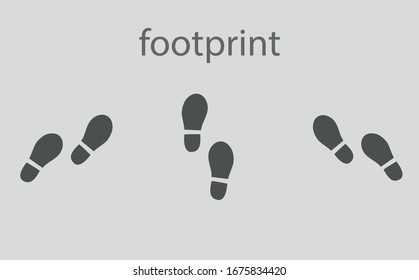 Human shoe footprint icon. Vector footwears. Flat style. Black silhouettes. Illustration isolated on white background.