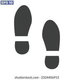 Human Shoe footprints icon white background design.