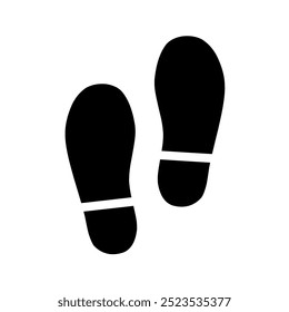 human shoe print vector on white background. footprint icon