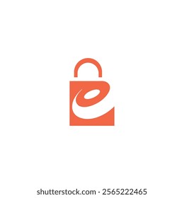 Human with Shopping Bag Minimalist vector logo design template