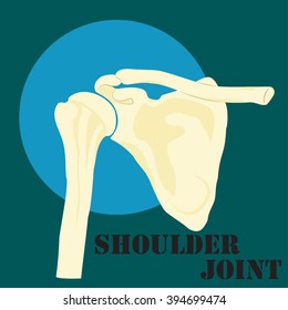 Human shoulder joint, medicine, clinic symbol design, diagnostics center, flat design, vector