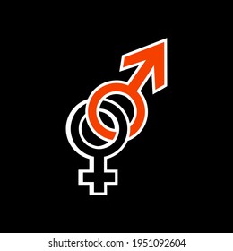 Human sign on black background. Vector illustration