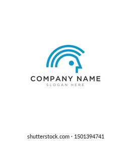 Human and signal abstract Logo Template Design Vector, Emblem, Design Concept, Creative Symbol, Icon