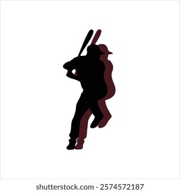 human silhouette character hitting with baseball bat