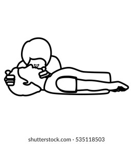 human silhouette doing resuscitation