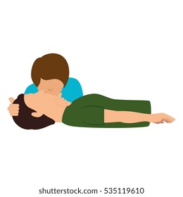 human silhouette doing resuscitation