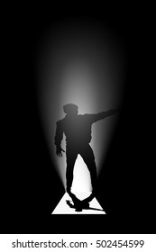 human silhouette door