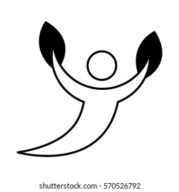human silhouette ecology icon vector illustration design