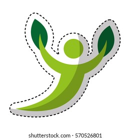 human silhouette ecology icon vector illustration design