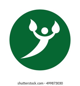 human silhouette ecology symbol vector illustration design