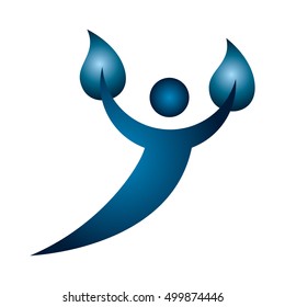 human silhouette ecology symbol vector illustration design