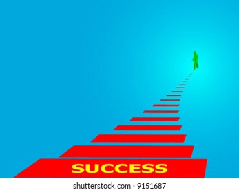 Human silhouette going for success - vector illustration