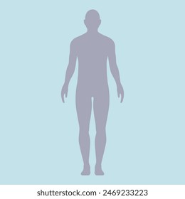 Human silhouette gray, vector illustration