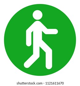 Human silhouette in green circle. Vector icon.