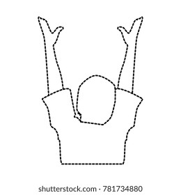 human silhouette with hands up