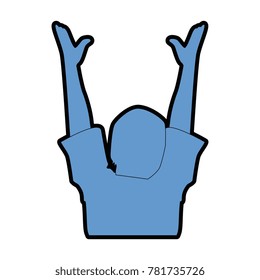 human silhouette with hands up