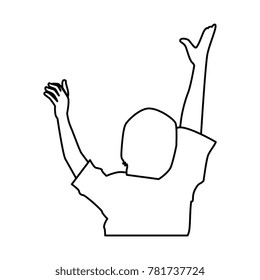 human silhouette with hands up