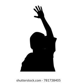 human silhouette with hands up
