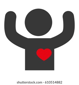 human silhouette with heart