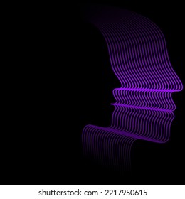 human silhouette holographic curve design abstract
