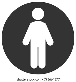 HUMAN silhouette icon in circle. Vector.