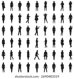 Human Silhouette Icon Set für Design- und Illustrationsprojekte