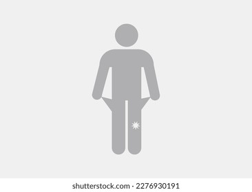 Human silhouette, an icon showing a poor man with empty pockets