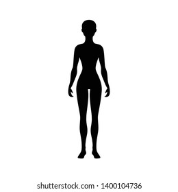 Front View Human Body Silhouette Adult Stock Illustration 1923125696 ...