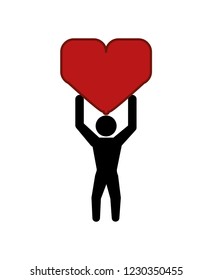 human silhouette lifting heart
