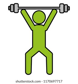 human silhouette lifting weight