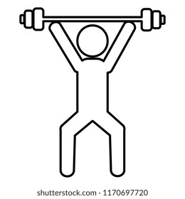 human silhouette lifting weight