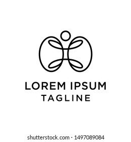 Human silhouette linear style simple logo