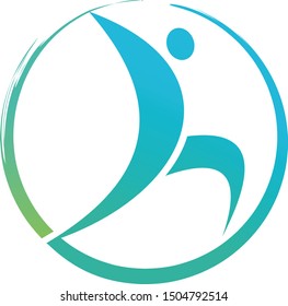 human silhouette in motion on a circle