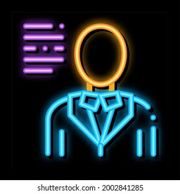 Human Silhouette neon light sign vector. Glowing bright icon Human Silhouette sign. transparent symbol illustration