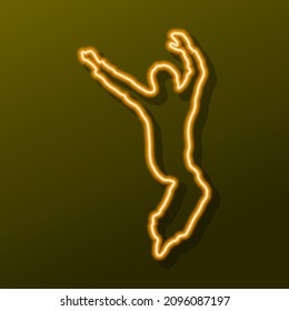 Human silhouette neon sign, modern glowing banner design, colorful trend of modern design. Vector illustration.