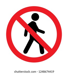 human silhouette on red circle. No entry
