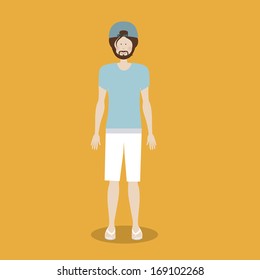 human silhouette over orange background vector illustration