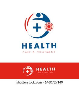 Human silhouette, Pain and injuries Icon, Round Health Vector Logo/Icon