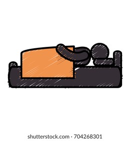 human silhouette sleeping in the bed