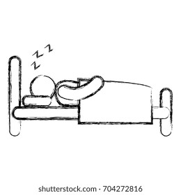 human silhouette sleeping in the bed